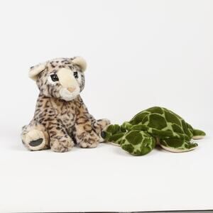 Lot of 2 Toys R Us Animal Alley Turtle Leopard Geoffrey Plush 1988 2000
